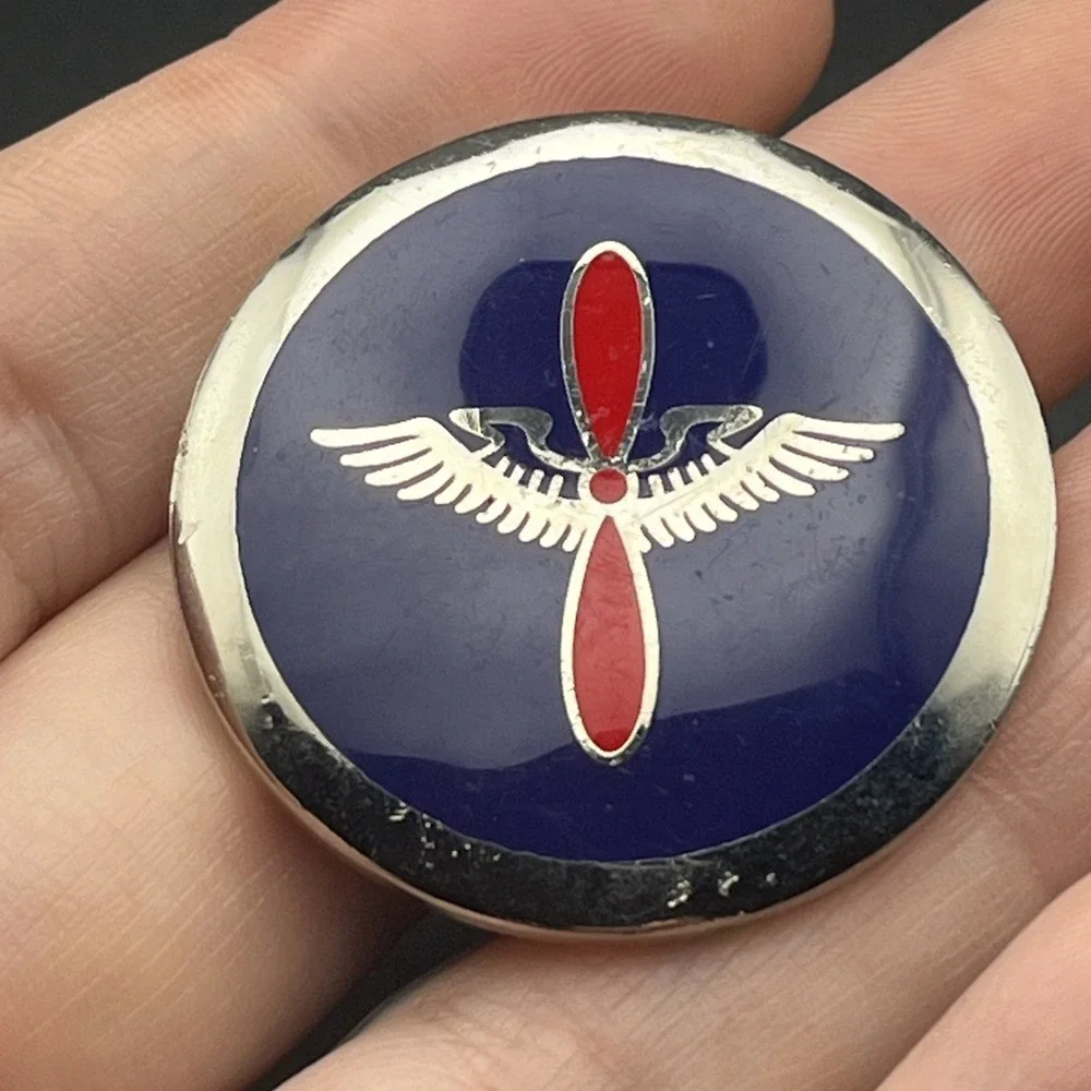 USAF Air Force Red Propeller‎ Wings Lapel Hat Pin